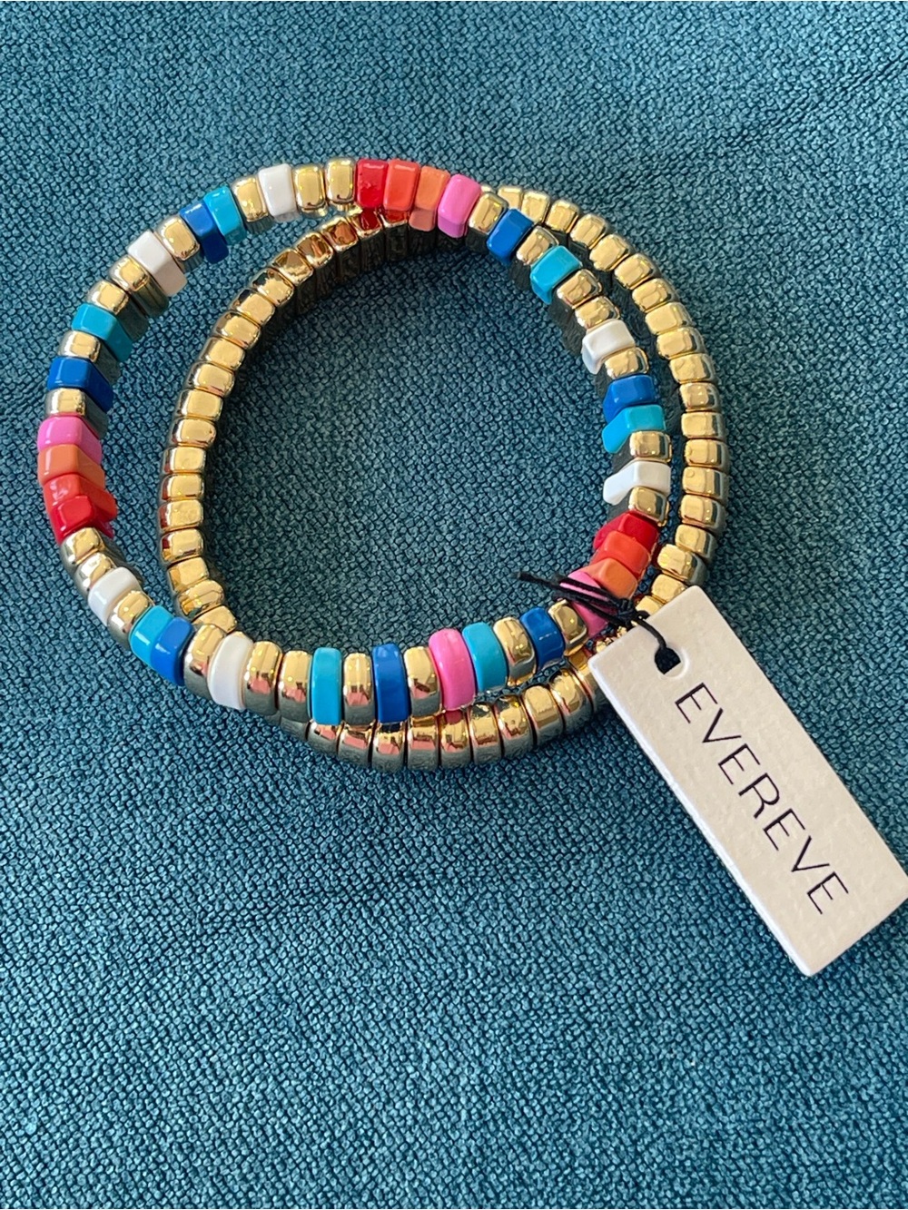 Evereve Gold-tone Stretch Bracelet Set with Multicolor Beads